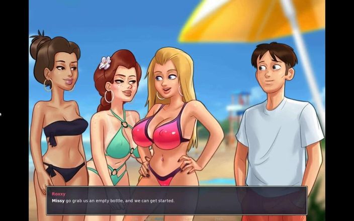 Erotic Krisso: Summertimesaga - cornea milf festa in spiaggia trio