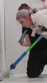 Straightjacket Wearing Teen Punished with Rough Anal Dirty ATM Over Her Pogo Stick