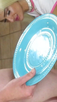 Bambii Mercedes Is Actually Slurping the Cum From a Plate