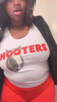 A Horny Hooters Girl Puts on a Show for You.