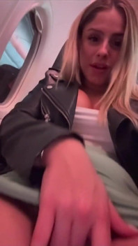 C Airplane Masturbation - Playing with My Tits & Cumming Hard