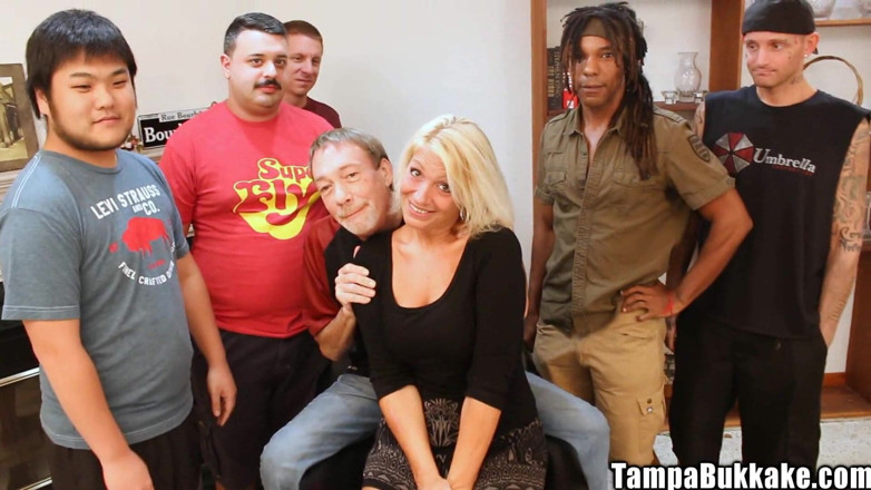 Tampa Bukkake: Kepelbagaian dubur MILF blonde kongkek zakar gangbang semua warna kongkek...