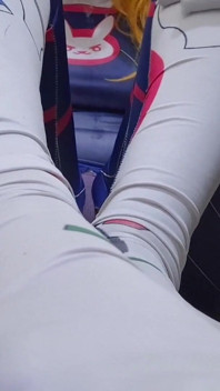 Extended Cut of Sexy Tgirl in Dva Cosplay Does Her First Footjob on Halloween