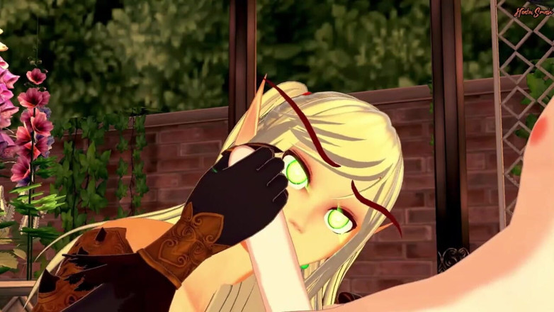 Hentai Smash: Sexy Warcraft Elf ve spodním prádle dělá 69, pak je ošukaná...