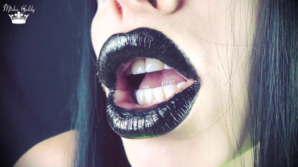 Goddess Misha Goldy: Kisses from black shiny lips ASMR JOI