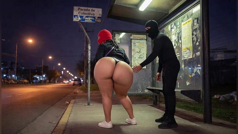 Animate golden: Femeie latino cu curul mare în pantaloni de piele strâmți la...