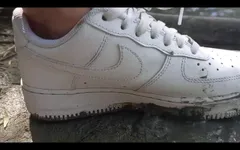 Jon Arteen Plays in the Mud with His New Sneakers Nike Air Force One Af1 Sockless. Boy Foot Fetish Gay Porn Video