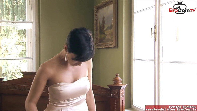 EroCom: Skinny girlfriend with short hair and hot tits fucks in...