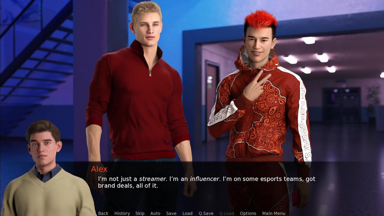 Femboy Maaya: 알렉스 : 트렌드 트윈크 - 오렌지 머리 게이머 남자와 생산적인 Convo