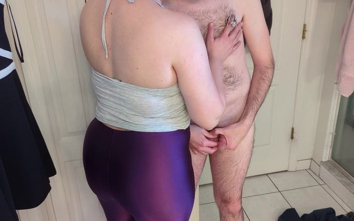 Always Fun No Pants: Domina, heiße wfie bekommt leggings nass, locking und neckender cuck!