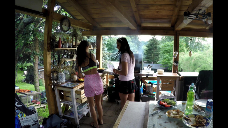 Leon Lambert Girls Twerk Parties CFNM: Hot neighbors do not like wearing panties show legs on...