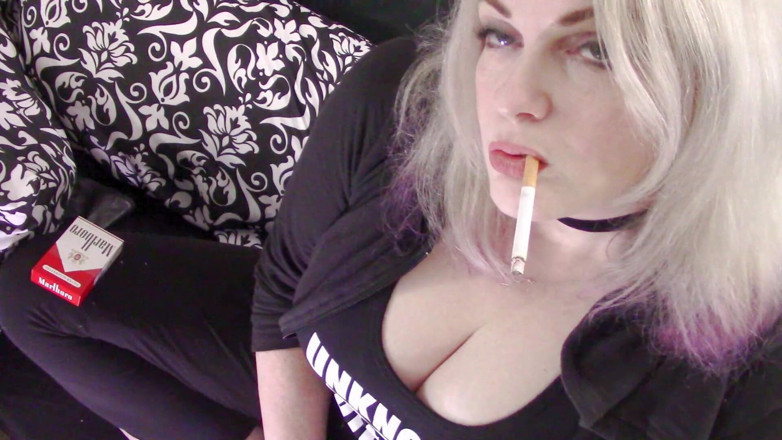 Smoke Temptress Annie Vox - Smoking Fetish: Marlboro red in tank and hoodie