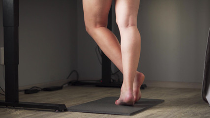 Teasecombo 4K: Watching Teen Calves At Standing Desk