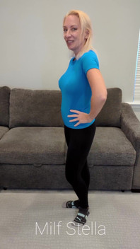 Blue Compression Shirt with Black Yoga Pants