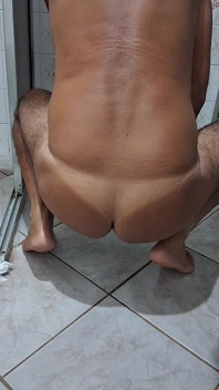 Naked Ladysilva in the Bathroom Showing off My Tanned Ass