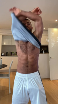 Showing My Big Cock in White Shorts.