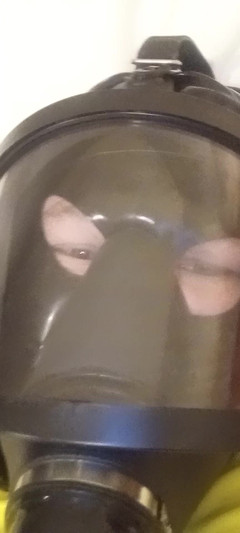 Latex Boy: Gasmasked Latex Vis Drone Cumming