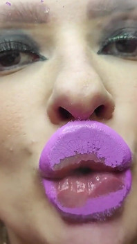 Pouty Lips Bimbo Makes You Cum on Her Glossy Cock Pillows