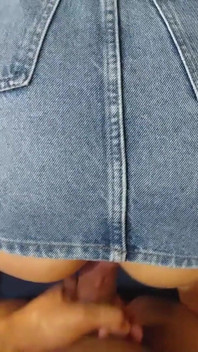 I Couldn't Resist Fucking Her When I Saw Her in Her Denim Miniskirt