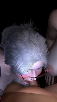 Dubbel puma avsugning med Esmeralda och hennes vän