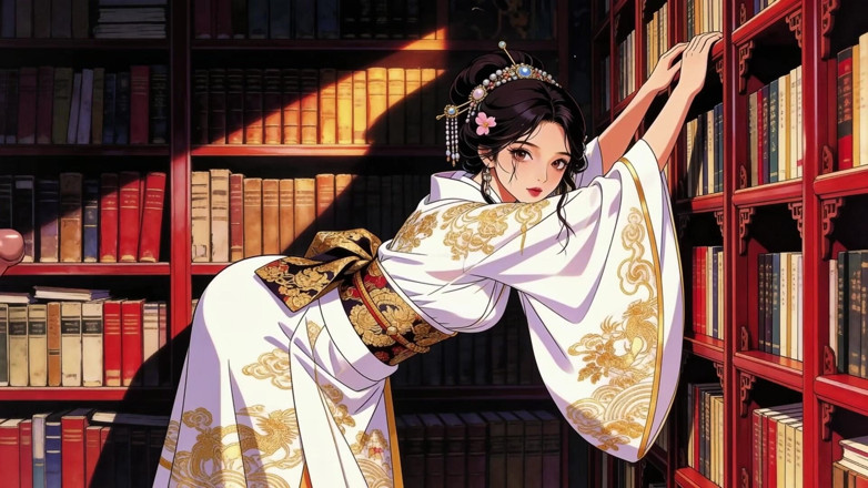 AI-JOE: Japonský showa styl, krásná mladá žena, vynikající malířský styl. Doufám, že se...