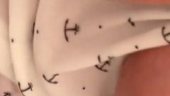 Oiled Big Tits under T-Shirt and get Orgasm putting All Vibrator in Pussy