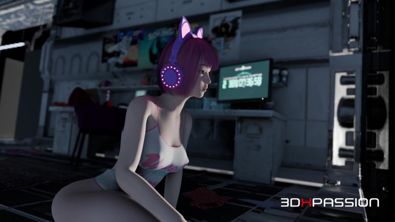 3dxpassion: Catgirl Io dikongkek pantat ketatnya dengan keras pada blowjob selamba...