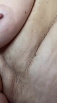 Stepaunt Ann Plays with Her Tits While Giving a Great Footjob Part 2