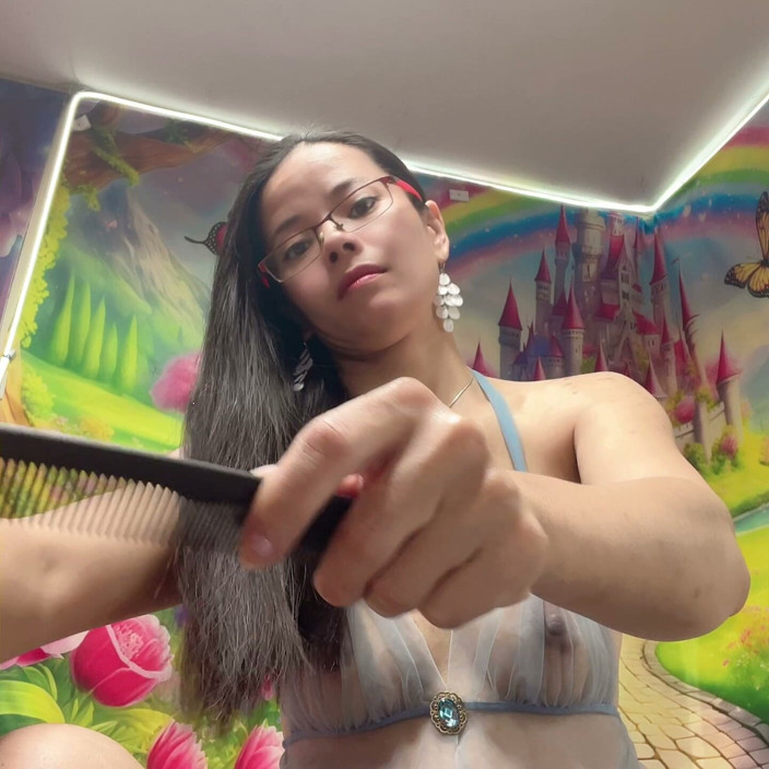 sweethanajapanese: Nice Hair Black Sexy Tit Show