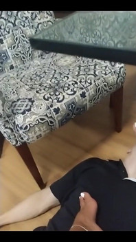 Foot Slave Under Tha Table