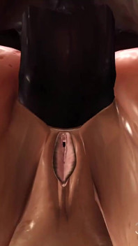 Super système de machine à baiser ! Grosse bite noire dans une brune sexy aux couilles enchaînée