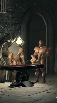 Big cruel monsters fucks hard teenage girl in the dark dungeon