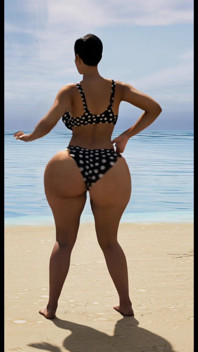 Mrs. Gunther Shaking It at the Beach