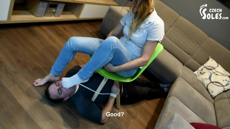 Czech Soles - foot fetish content: Legat și făcut să miroasă șosetele lui Megan - partea 2