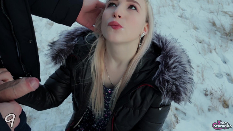 Stacy Starando: Kompilace mrdky v ústech a polykání - naplnili mi ústa a polykal jsem...