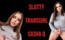 Sasha Q: Sacanagem jovem loira transgirl goza na cam