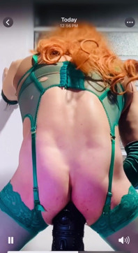 Redhead Riding Huge Dildo