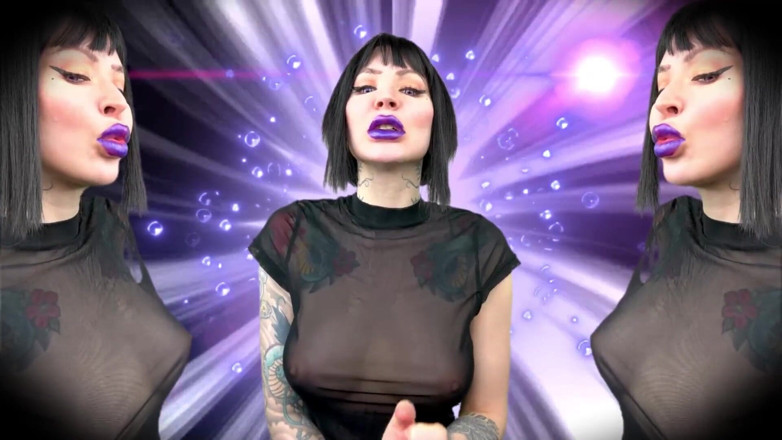 Baal Eldritch: Фіолетові готитичні губи, м'які поцілунки - фетиш помади, фетиш губ, поцілунок, поцілунки