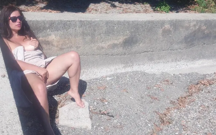 ExpressiaGirl: Sexy Risky Girl Hid and Masturbates on a Public Beach