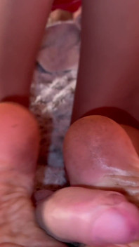 4K Dirty Feet Footjob with Blue Long Toenails & Feet in Face Handjob Ends with Cum on Soles