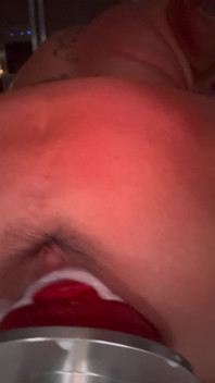 Whore’s Cum Fill Loose Cunt Machine Fucked by Alien Dildo