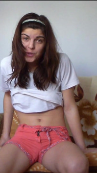 Skinny Teen Full Bladder Desperation on the Bed Trying to Pee