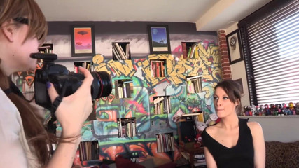 Lesbian Stories: Brunette babe gets pussy licked after photo shooting