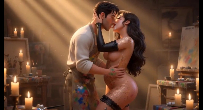 Stories&Anime: Poslušná Curvy Muse soukromá umělecká akce (ai Generated)