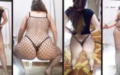 Striptease, vestido preto e calcinha, bodysuit