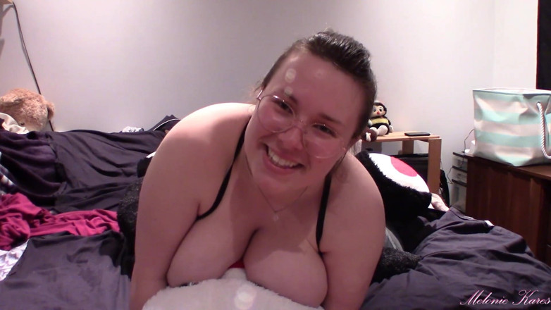 Melonie Kares: Giant teddy BBW breast cleavage crush