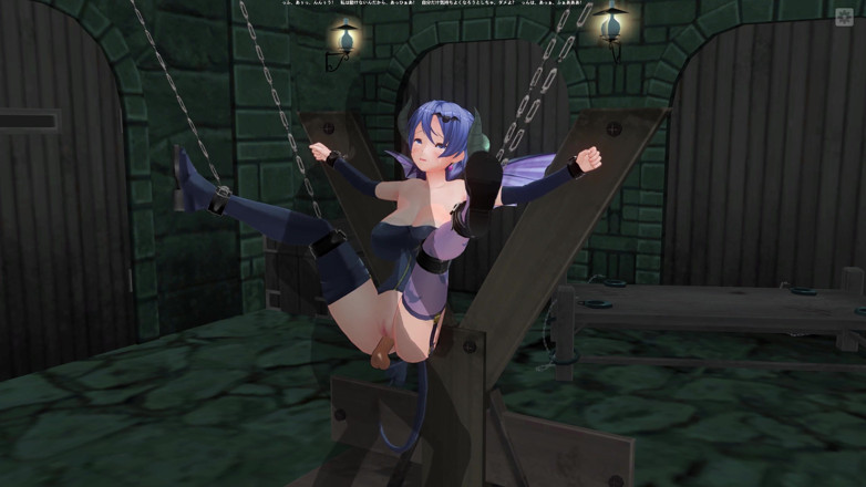 H3DC: 3D Hentai. Gozada interna na buceta de um succubus amarrado