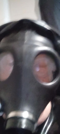 Gasmask Latex Tracksuit Cum