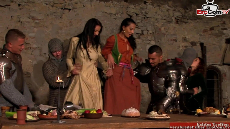 EroCom: Hot roleplay in costumes with skinny sluts that gets fucked...
