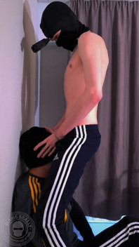 I'm Sitting in the Chair with My Legs Spread Wide, This Little Bitch Is on His Knees and I'm Face-fucking Him Hard